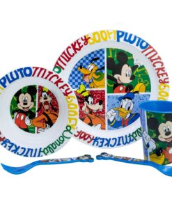 SET VAJILLA MICRO 5 PCS. (PLATO, CUENCO  TAZA MICRO Y CUBIERTOS